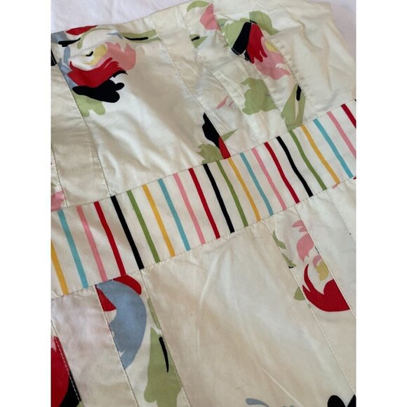 Anthropologie Maeve Y2K Vintage Style Floral Print Dress With Striped Waist & Bo - Picture 6 of 12